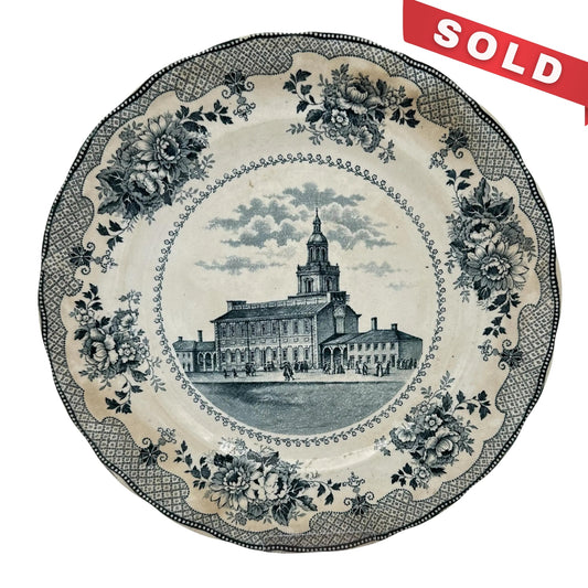 Historical plate showing Independence Hall