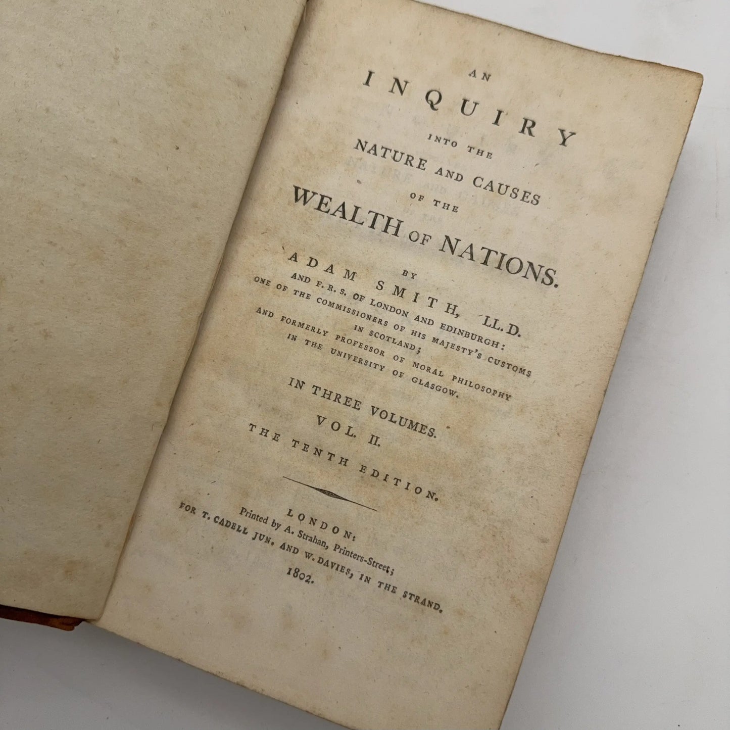 "The Wealth of Nations" — Adam Smith — 1802 — Vol. 2