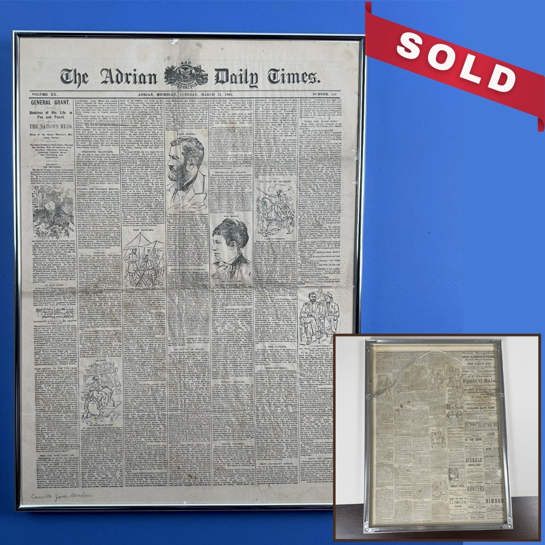 "Adrian Daily Times" with stories about the life and career of Gen. Ulysses Grant — Adrian, Michigan, March 31, 1885