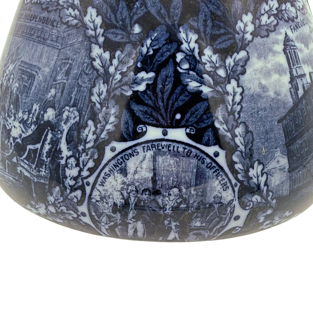 Pitcher decorated with images of the Revolution and the early founding of our nation — Made in England