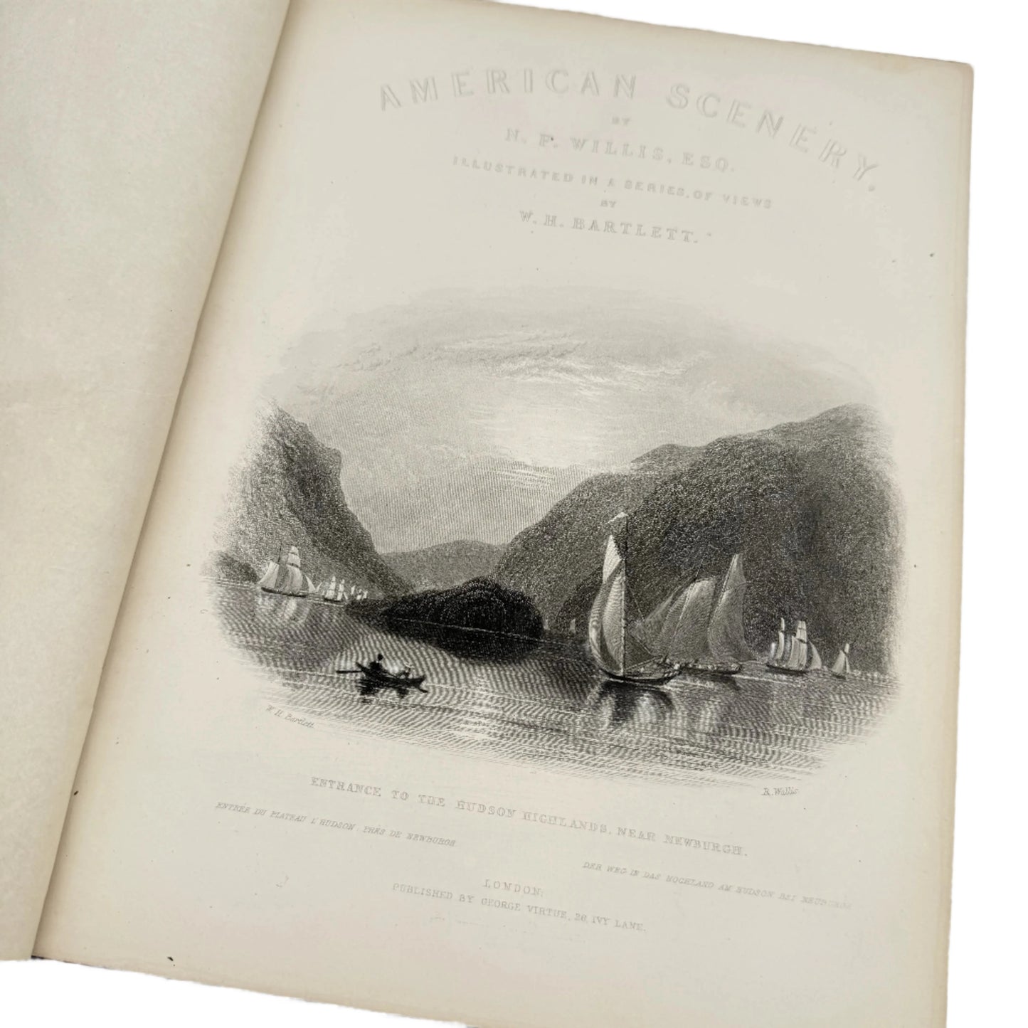 1852 "American Scenery; or Land, Lake, and River, Illustrations of Transatlantic Nature" by N.P. Willis — Two volume set