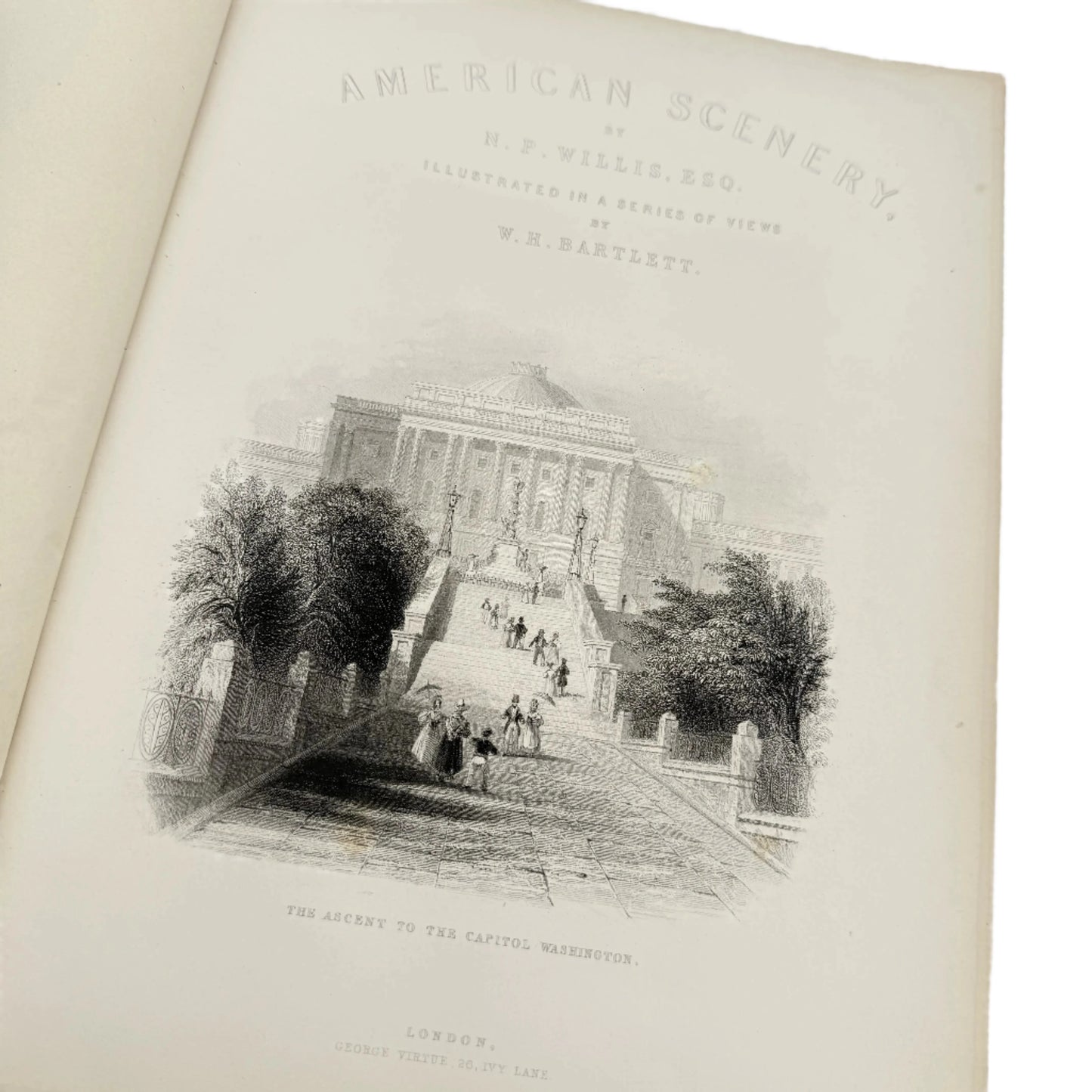 1852 "American Scenery; or Land, Lake, and River, Illustrations of Transatlantic Nature" by N.P. Willis — Two volume set