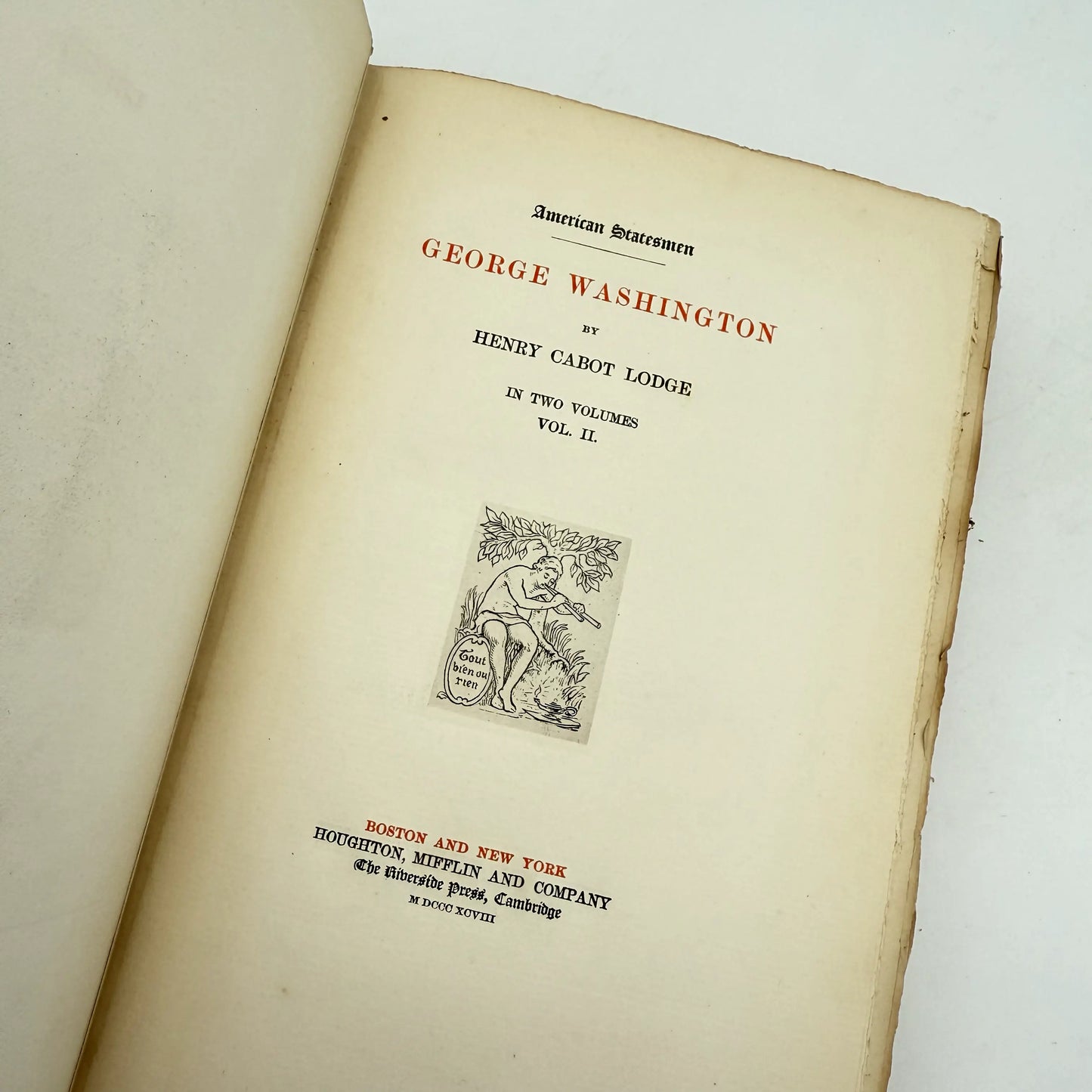 "American Statesmen: George Washington" — Two volume numbered set — Henry Cabot Lodge