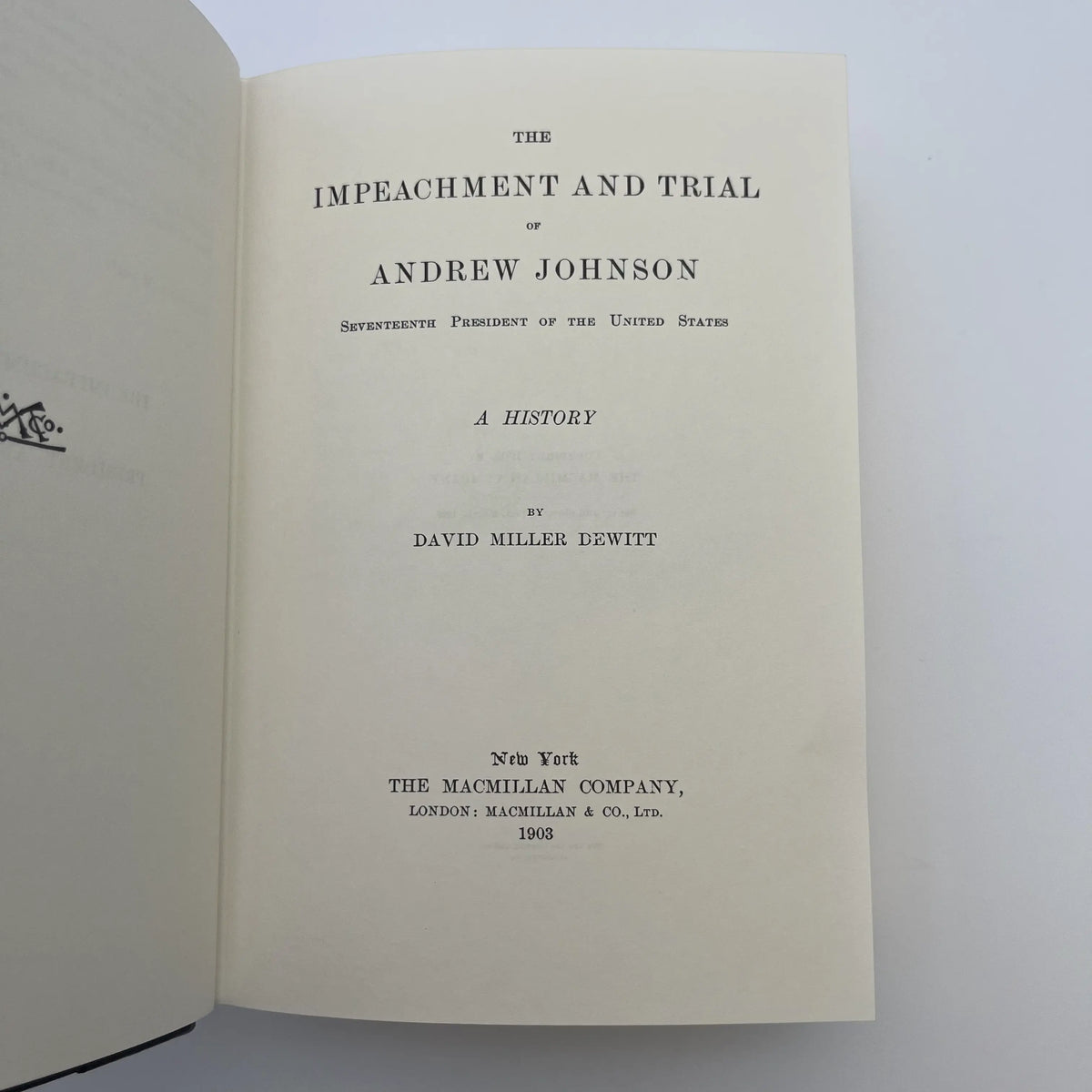 "The Impeachment and Trial of Andrew Johnson" by David Miller Dewitt - Leather-bound, gilt-edged Easton Press edition