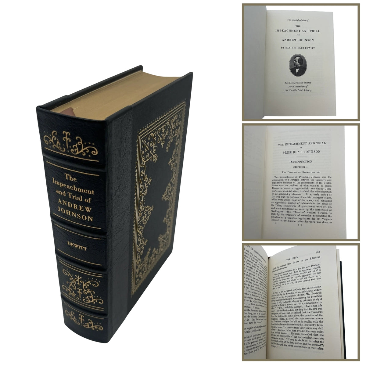 "The Impeachment and Trial of Andrew Johnson" by David Miller Dewitt - Leather-bound, gilt-edged Easton Press edition