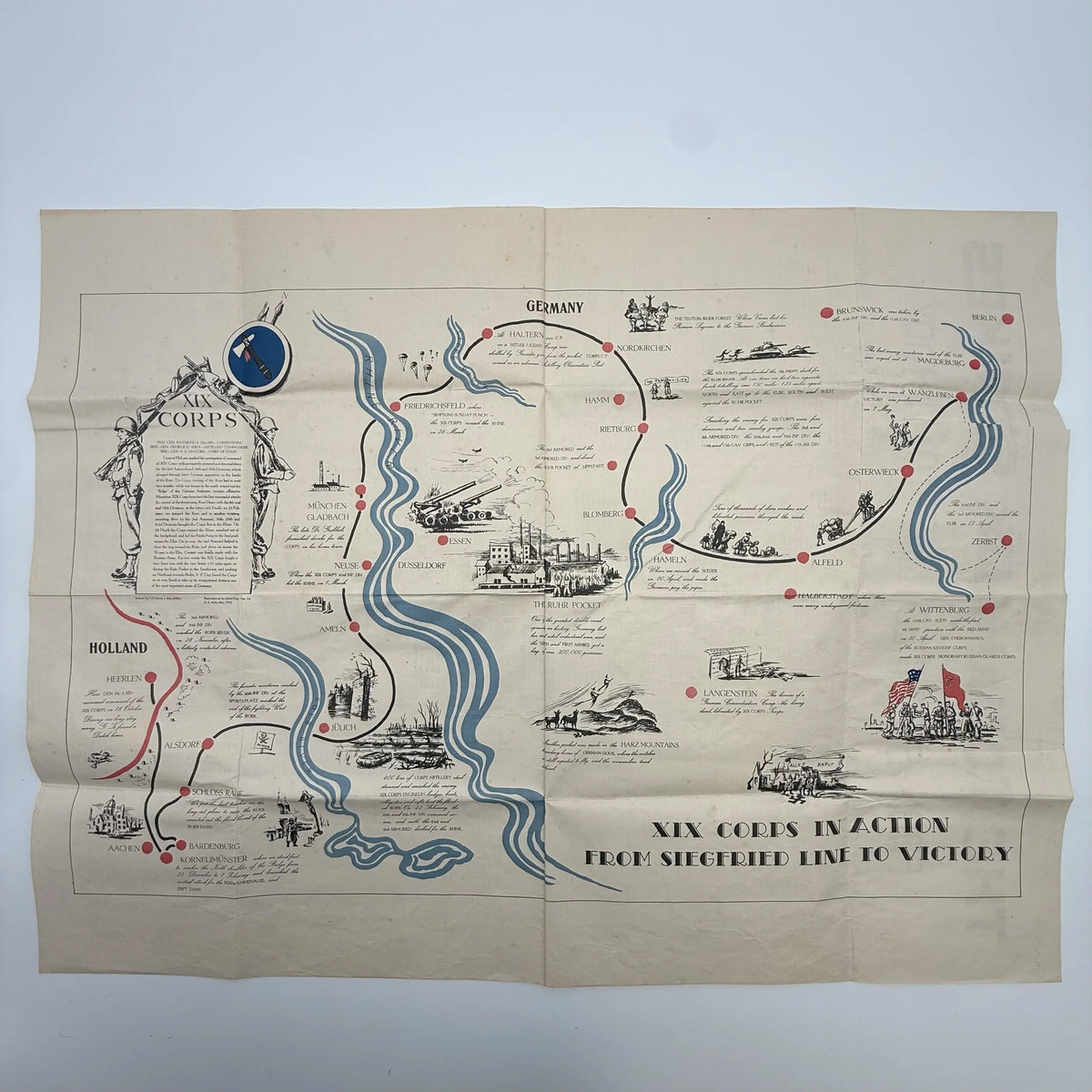 XIX Corps in Action: Two WWII Campaign Maps — 1944–1945