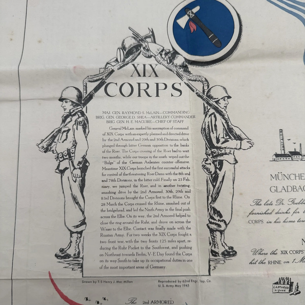 XIX Corps in Action: Two WWII Campaign Maps — 1944–1945