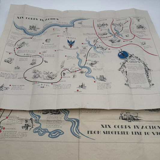 XIX Corps in Action: Two WWII Campaign Maps — 1944–1945