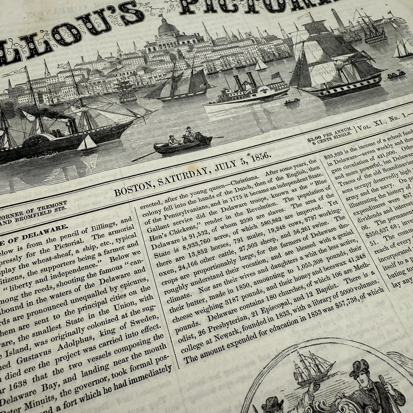 "Ballou's Pictorial Drawing-Room Companion" — From July to December 1856 — In a bound volume