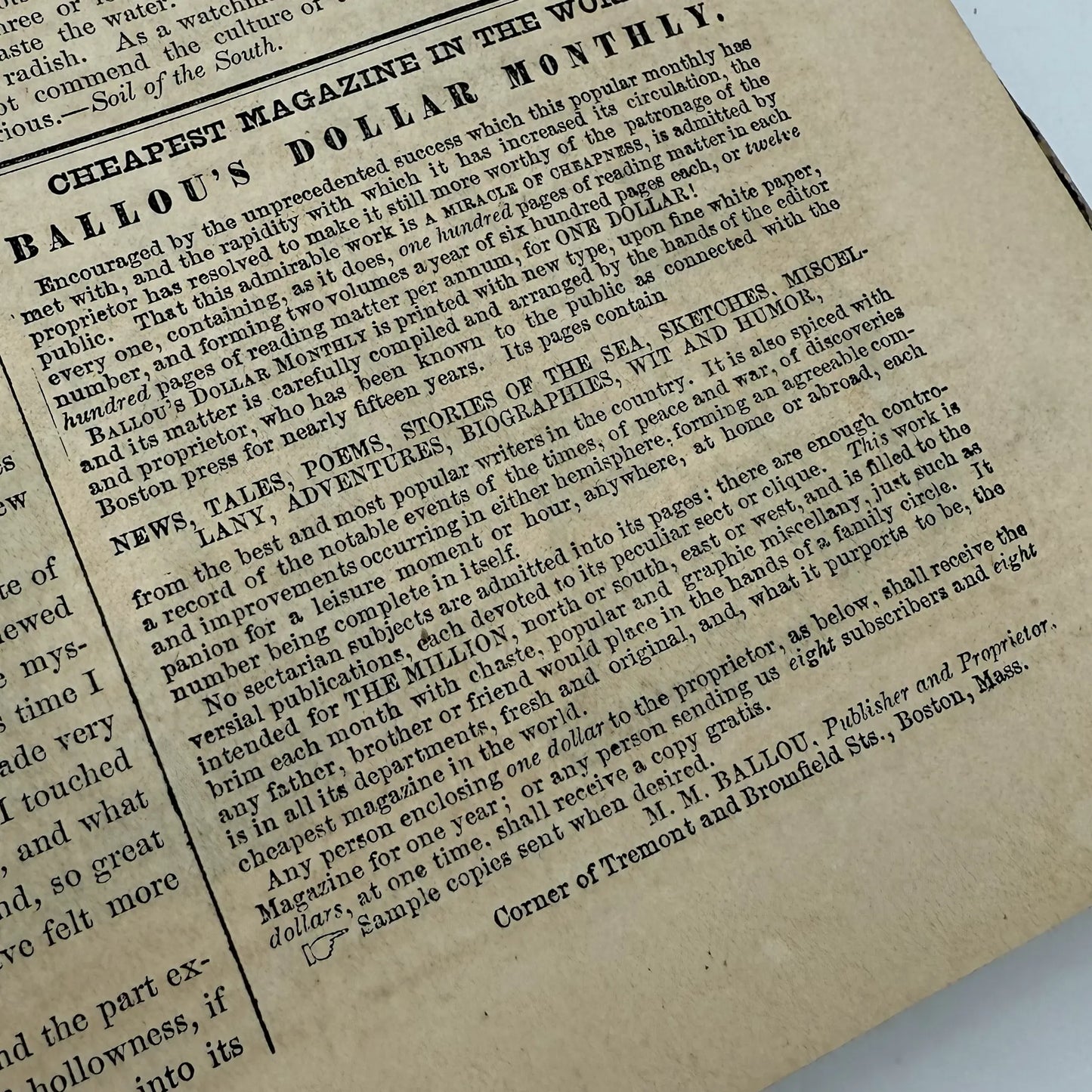 "Ballou's Pictorial Drawing-Room Companion" — From July to December 1856 — In a bound volume