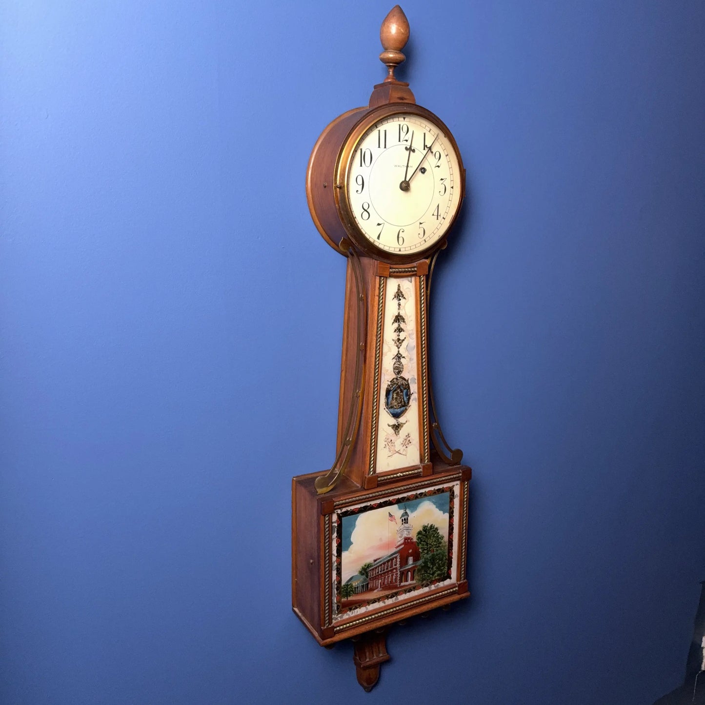 Independence Hall Banjo Clock from Waltham Watch Co.
