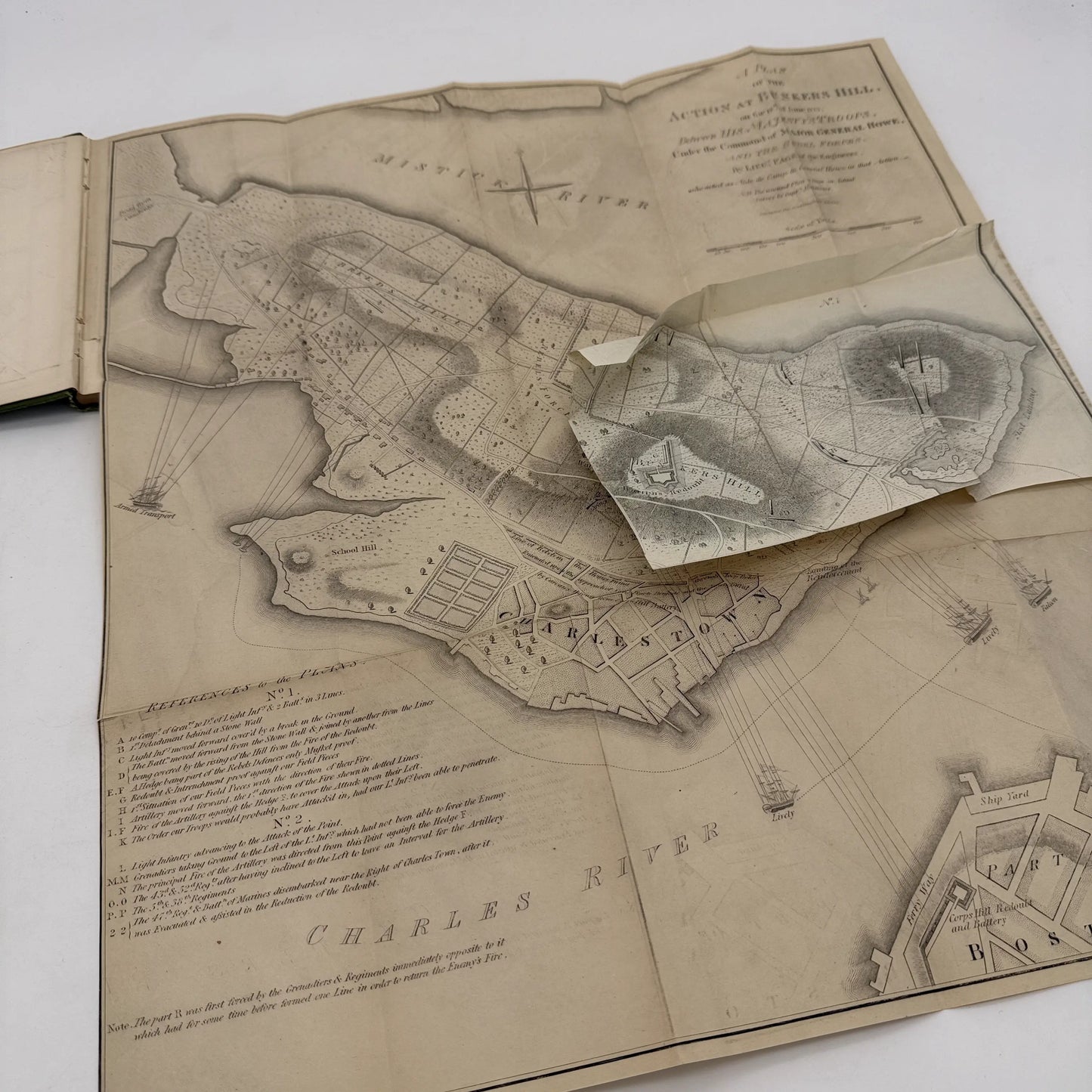 "Battle of Bunker Hill" by Richard Frothingham — 1875 — With large bound-in map
