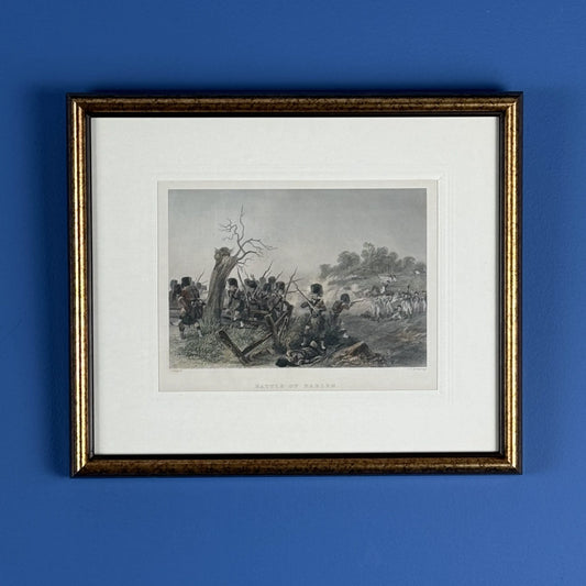 "Battle of Harlem" c. 1860 steel engraving by J. R. Armytage, after Alonzo Chappel — Framed