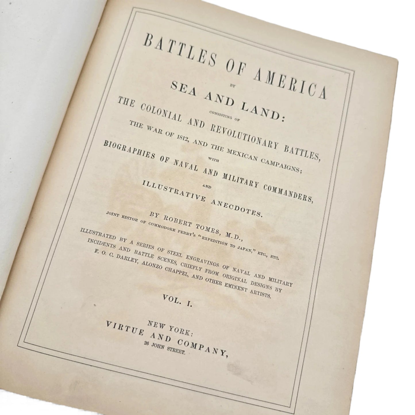 1861 "Battles of America by Sea and Land New York" by Robert Tomes — Three volume set