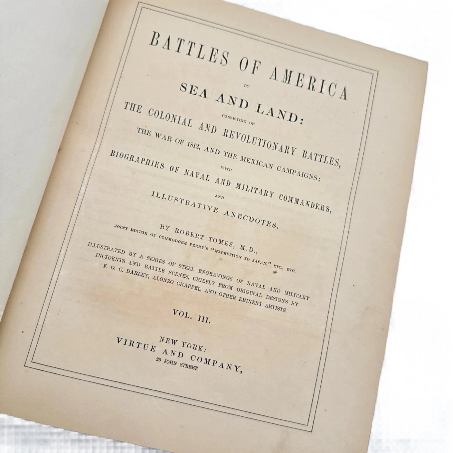 1861 "Battles of America by Sea and Land New York" by Robert Tomes — Three volume set