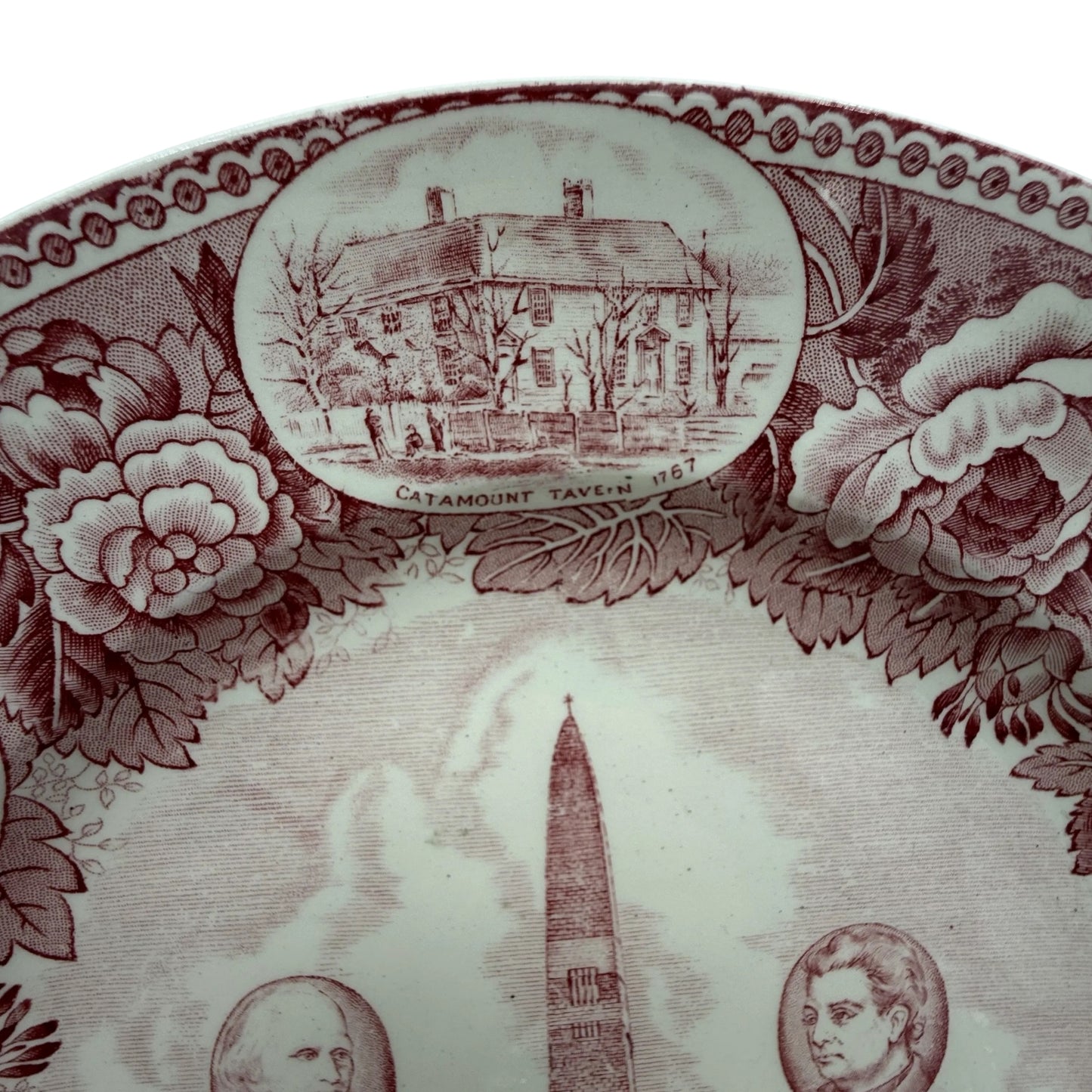 Bennington Battle Monument Wedgwood Plate with John Stark and Ethan Allen