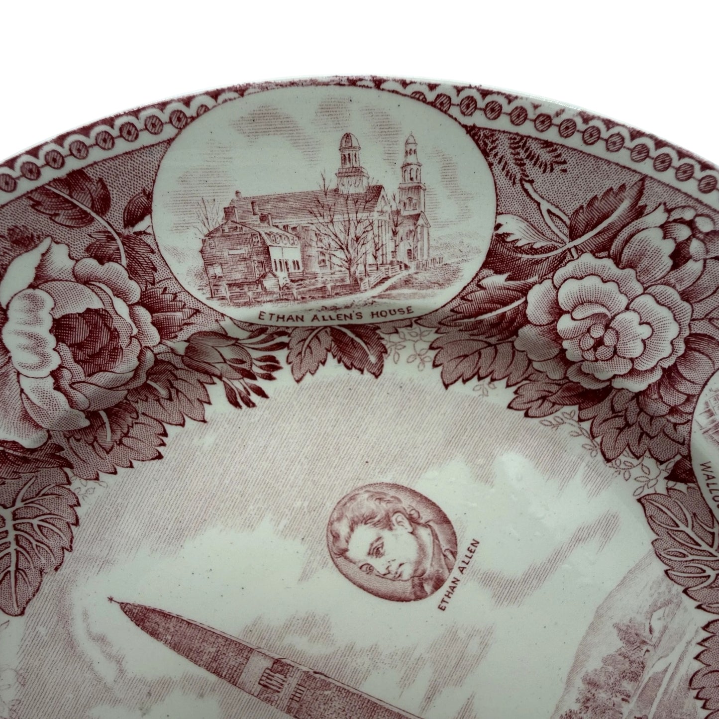Bennington Battle Monument Wedgwood Plate with John Stark and Ethan Allen