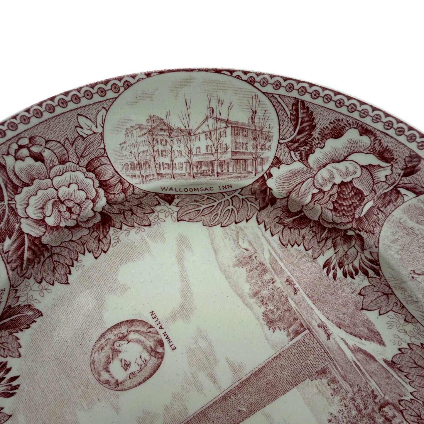 Bennington Battle Monument Wedgwood Plate with John Stark and Ethan Allen