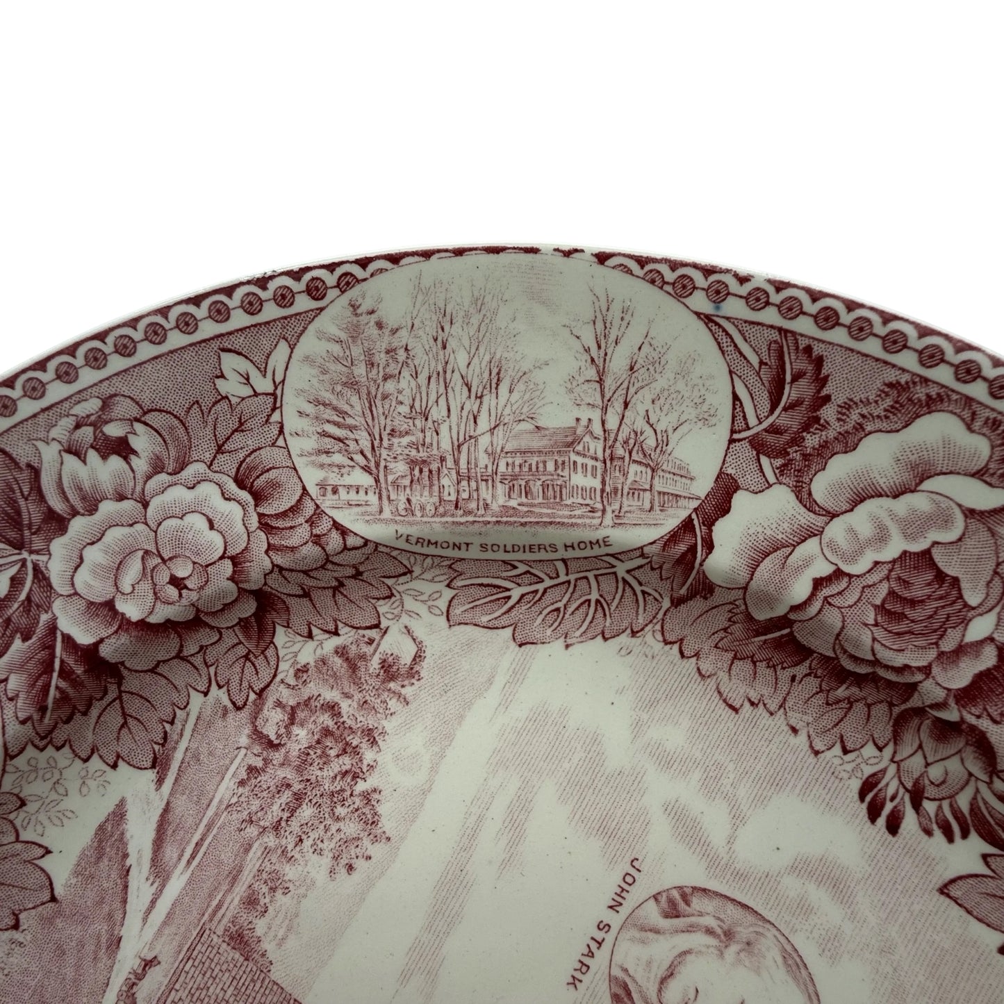 Bennington Battle Monument Wedgwood Plate with John Stark and Ethan Allen
