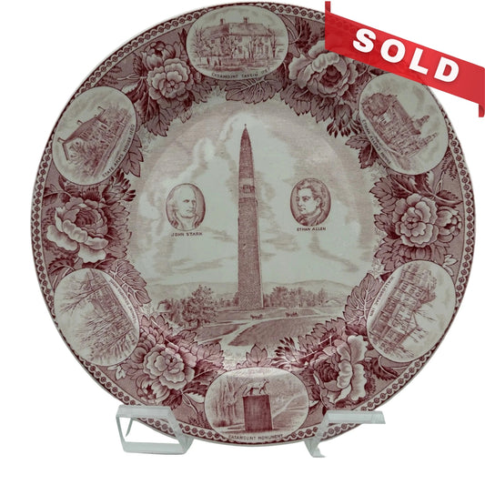 Bennington Battle Monument Wedgwood Plate with John Stark and Ethan Allen