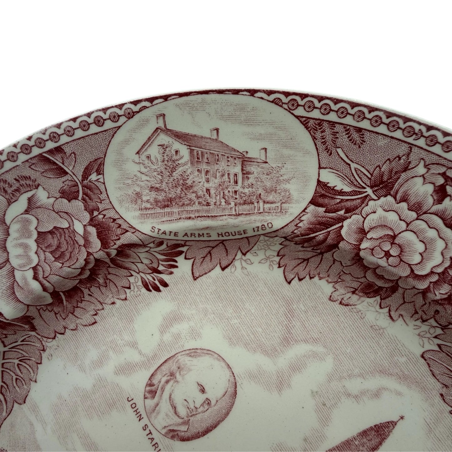 Bennington Battle Monument Wedgwood Plate with John Stark and Ethan Allen