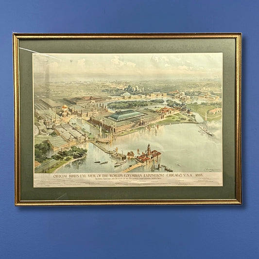 "Official Birds-eye View of the Columbian Exposition; Chicago U.S.A. 1893" — Framed