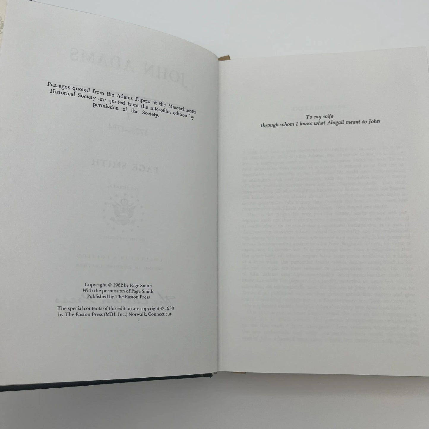 "John Adams" by Page Smith — Two volume set — Leather-bound, gilt-edged Easton Press edition