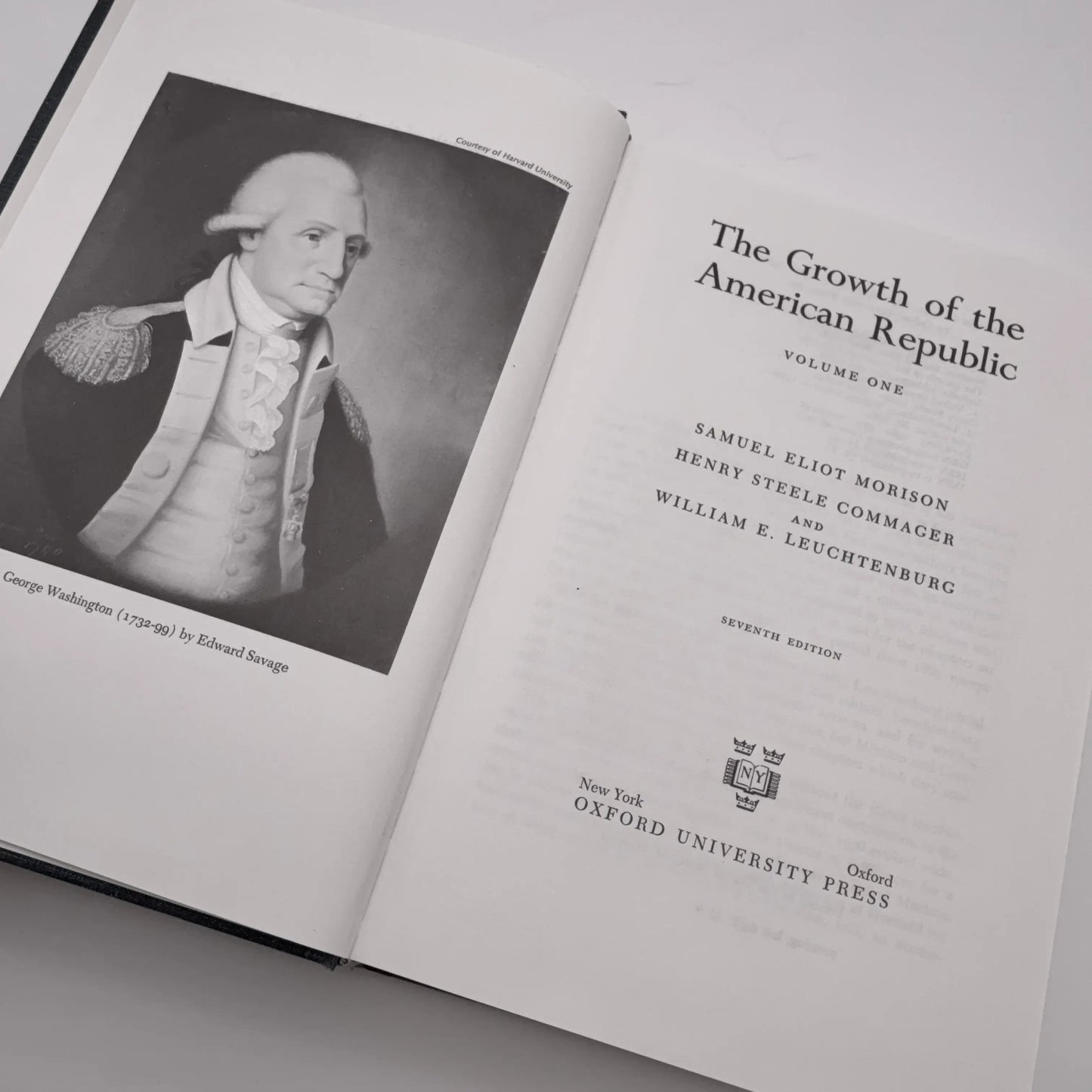 "The Growth of the American Republic — Volume I" by Morison, Commager, and Leuchtenburg — Seventh Edition