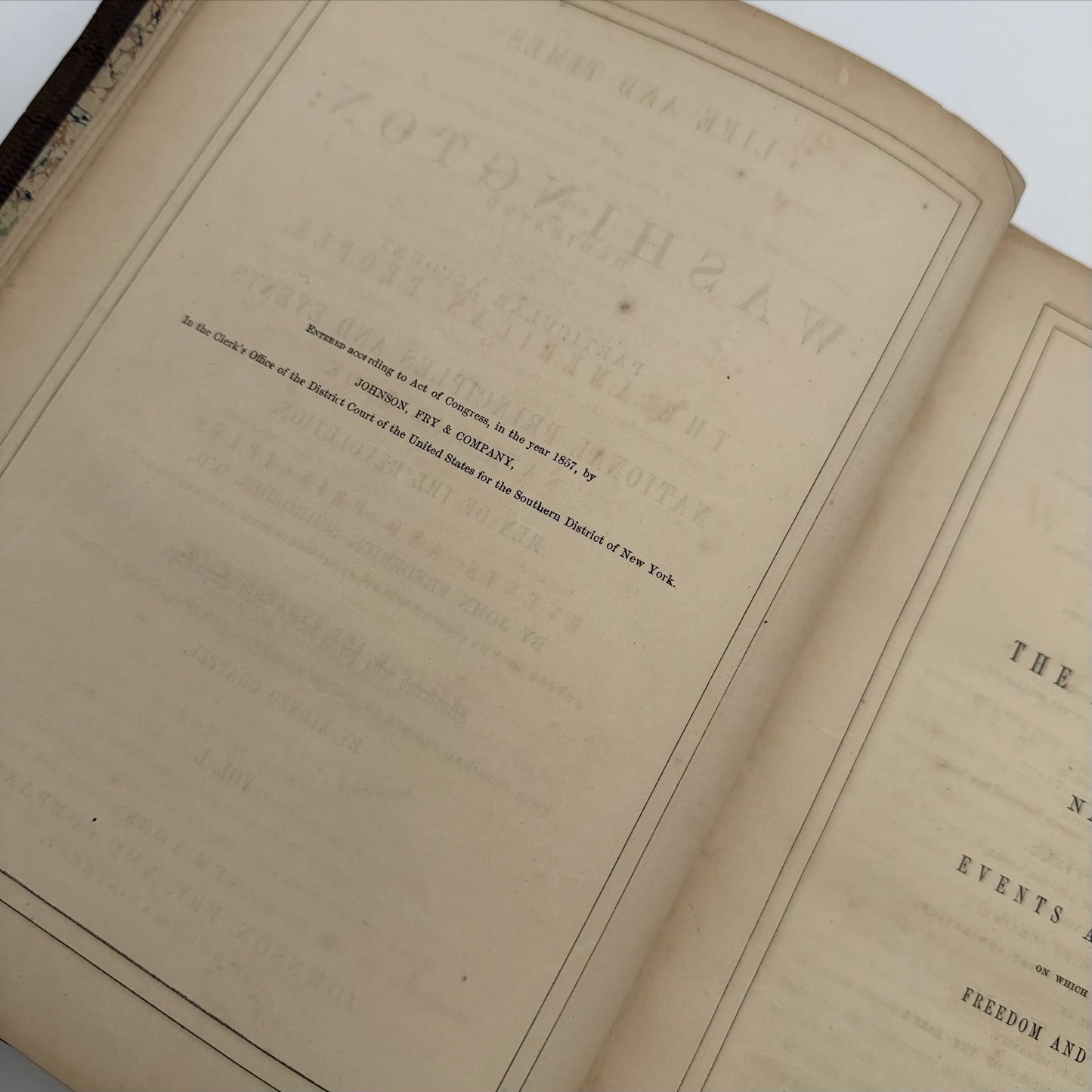 "Life of Washington" by John Frederick Schroeder— 1857— Two volume set