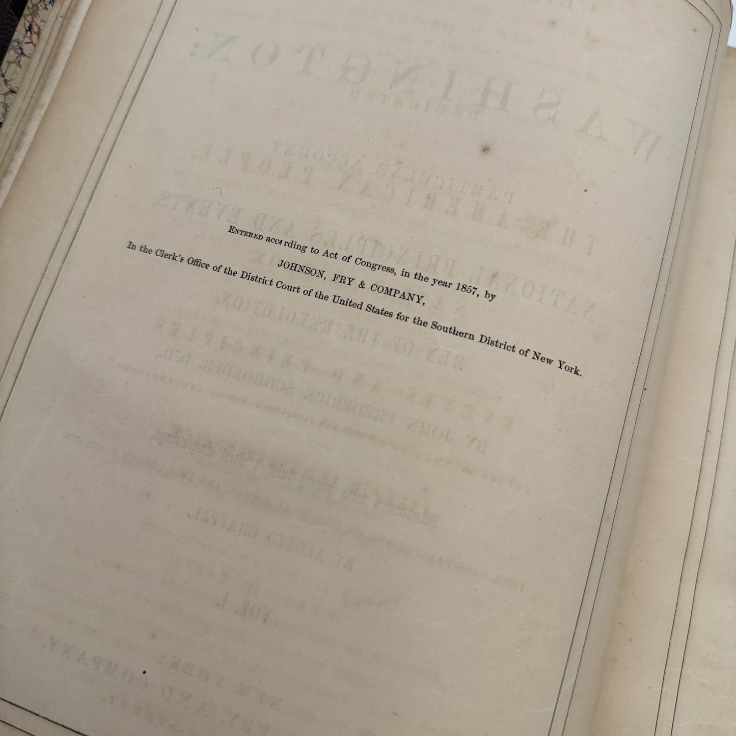 "Life of Washington" by John Frederick Schroeder— 1857— Two volume set