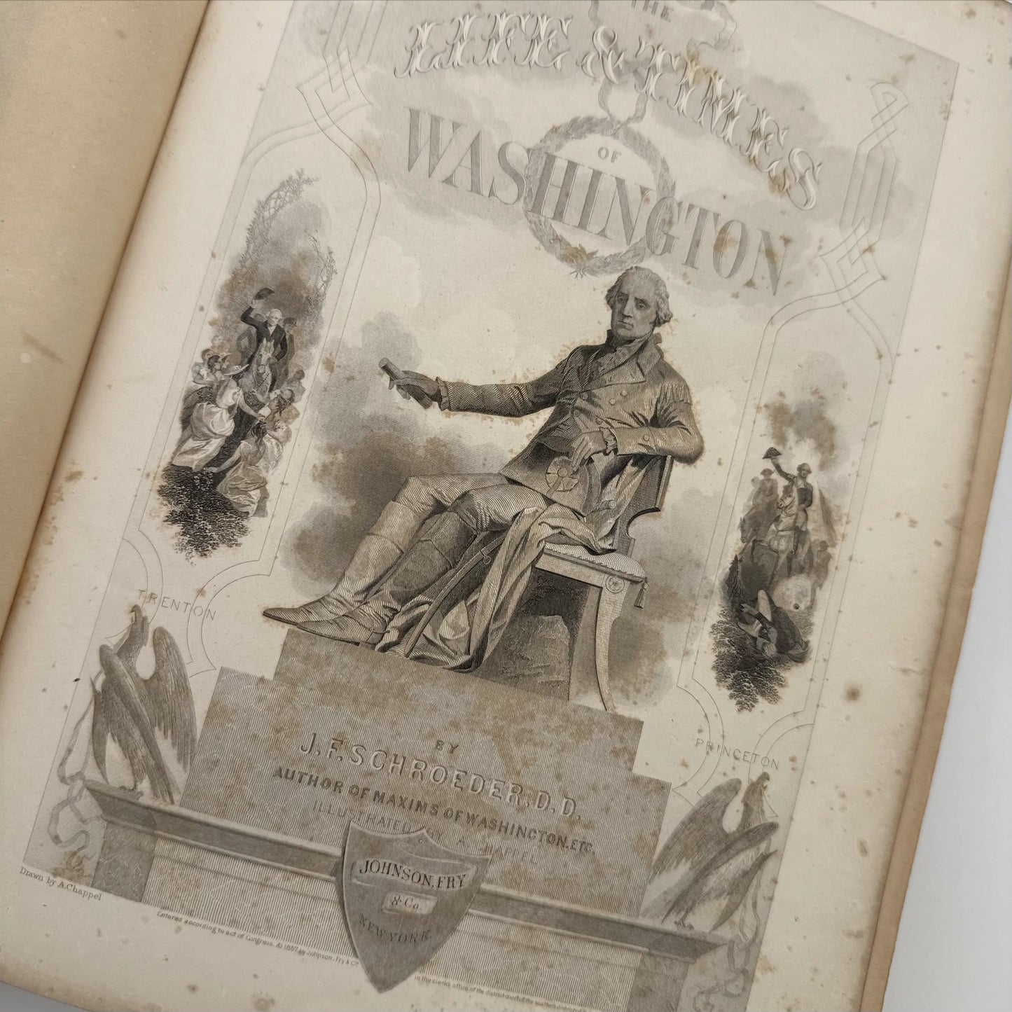 "Life of Washington" by John Frederick Schroeder— 1857— Two volume set