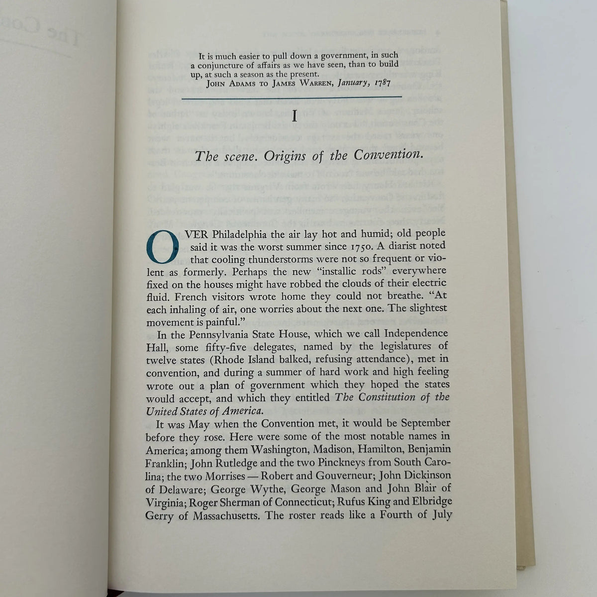 "Miracle at Philadelphia: The Story of the Constitutional Convention, May to September 1787" by Catherine Drinker Bowen- In a slip case