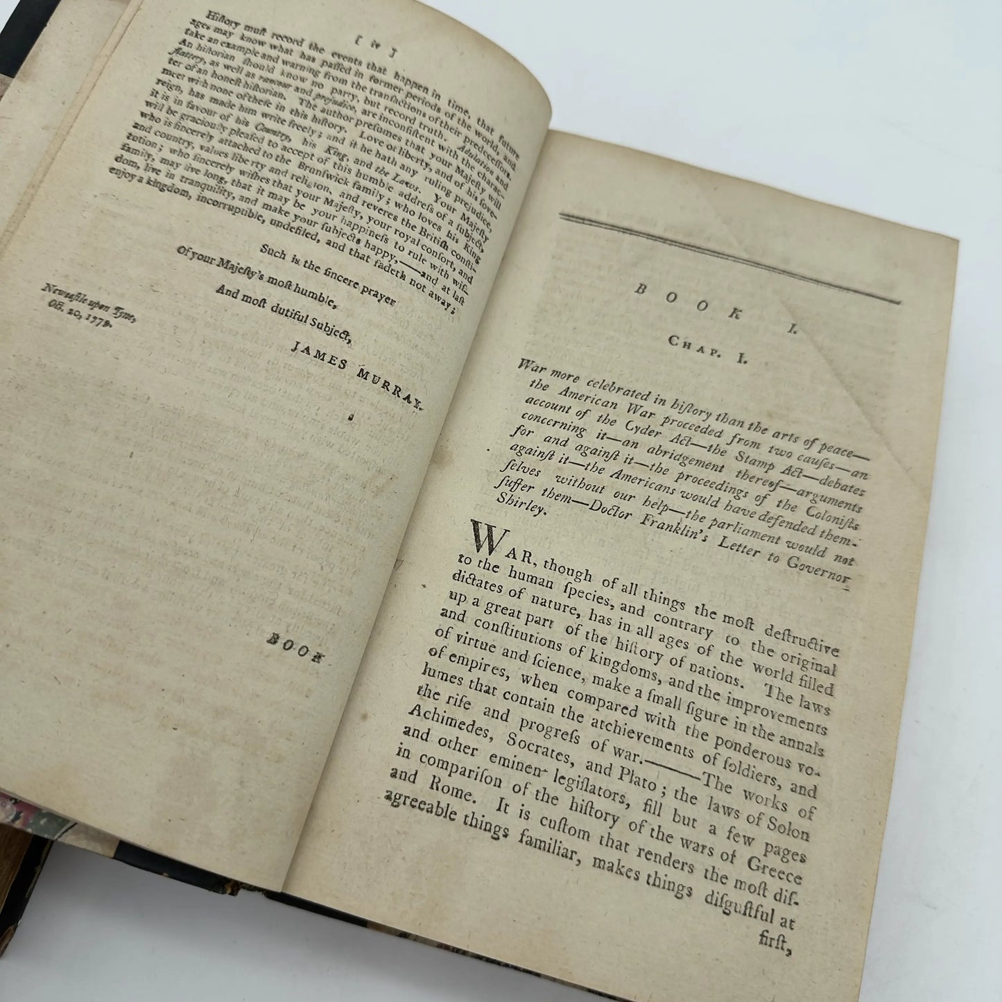 "An Impartial History of the Present War In America" by James Murray — Two volume set