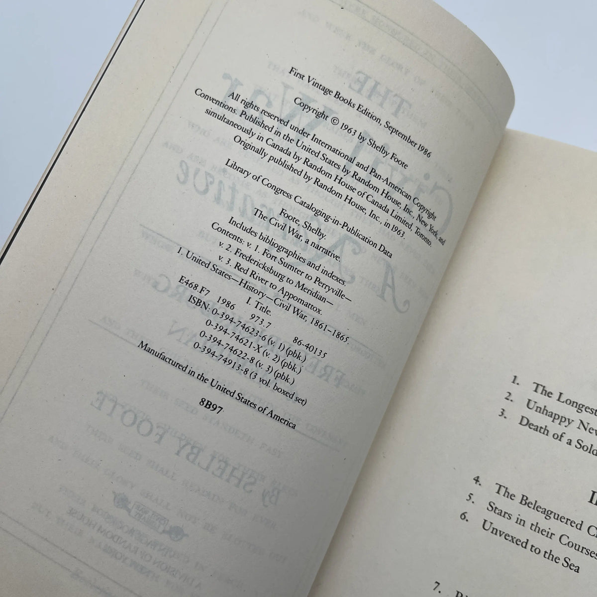 "The Civil War" by Shelby Foote — Three volume sest