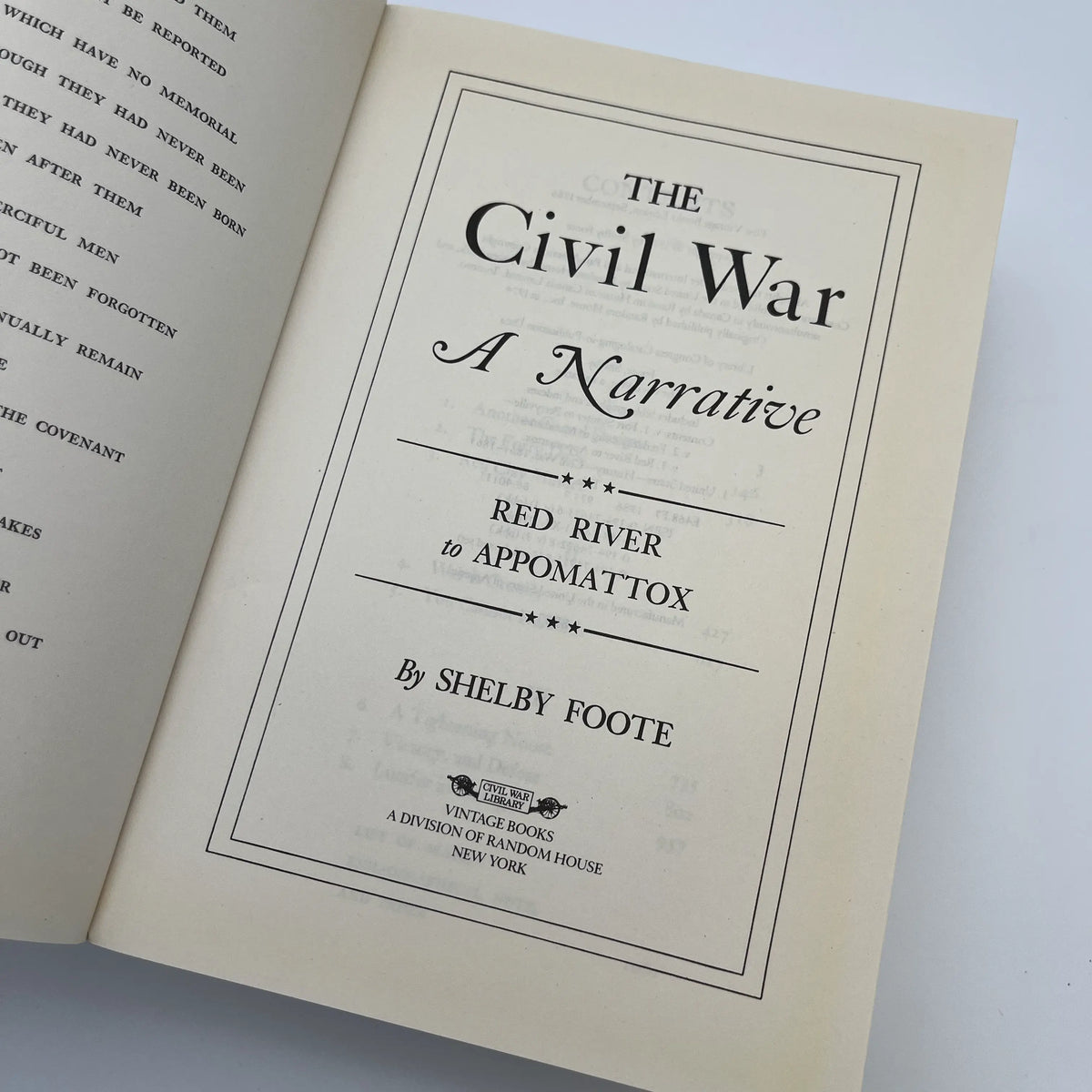 "The Civil War" by Shelby Foote — Three volume sest