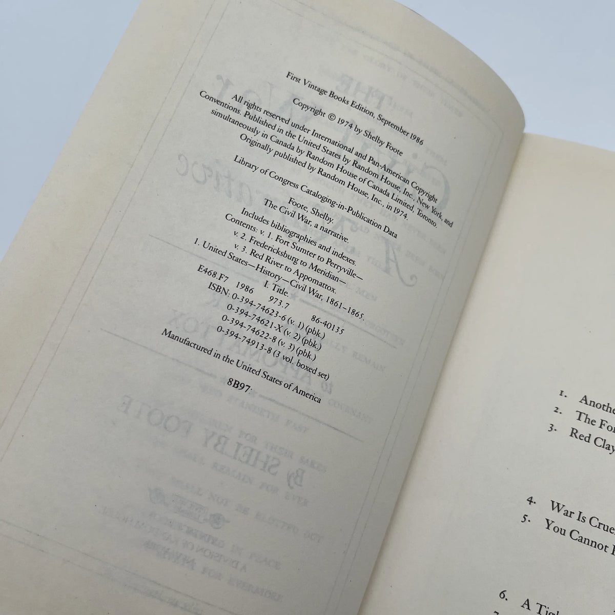 "The Civil War" by Shelby Foote — Three volume sest