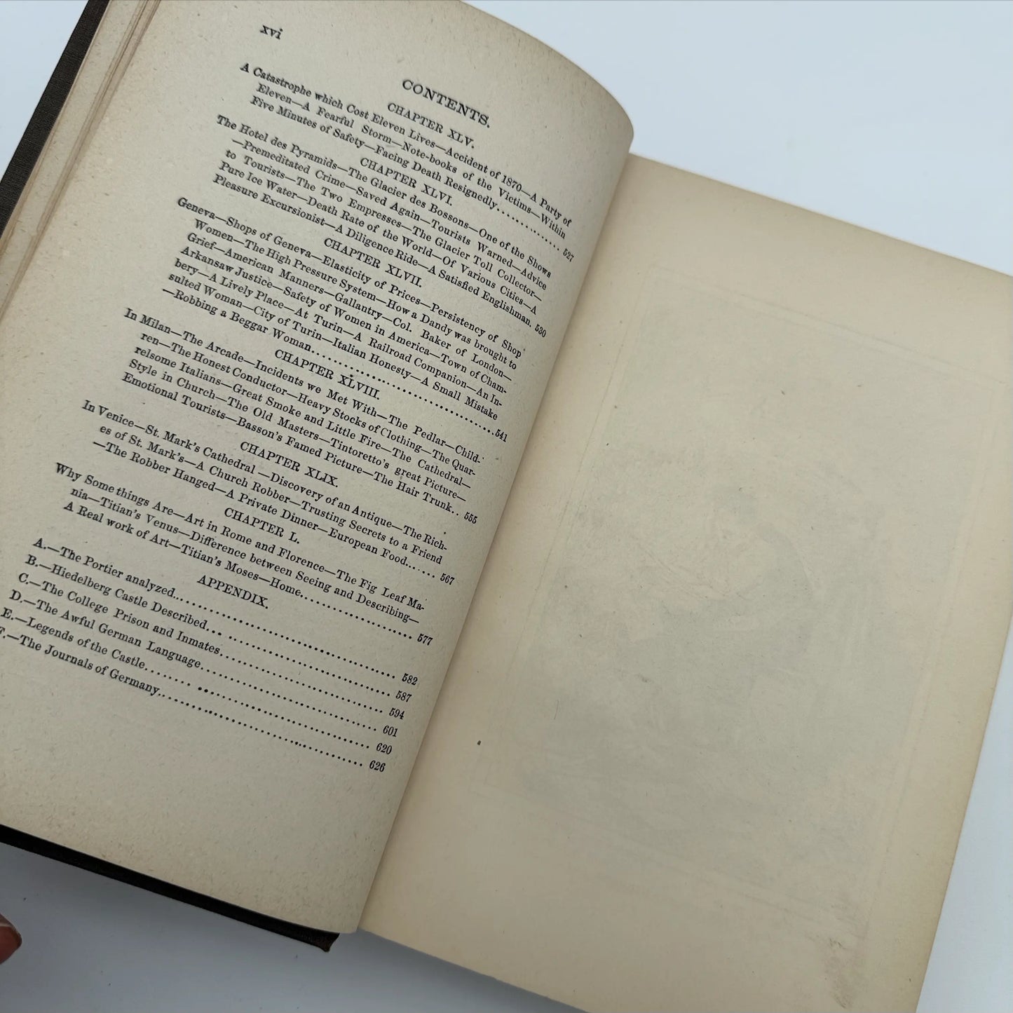 "A Tramp Abroad" by Mark Twain / Samuel Clemens — First edition, second state — 1860