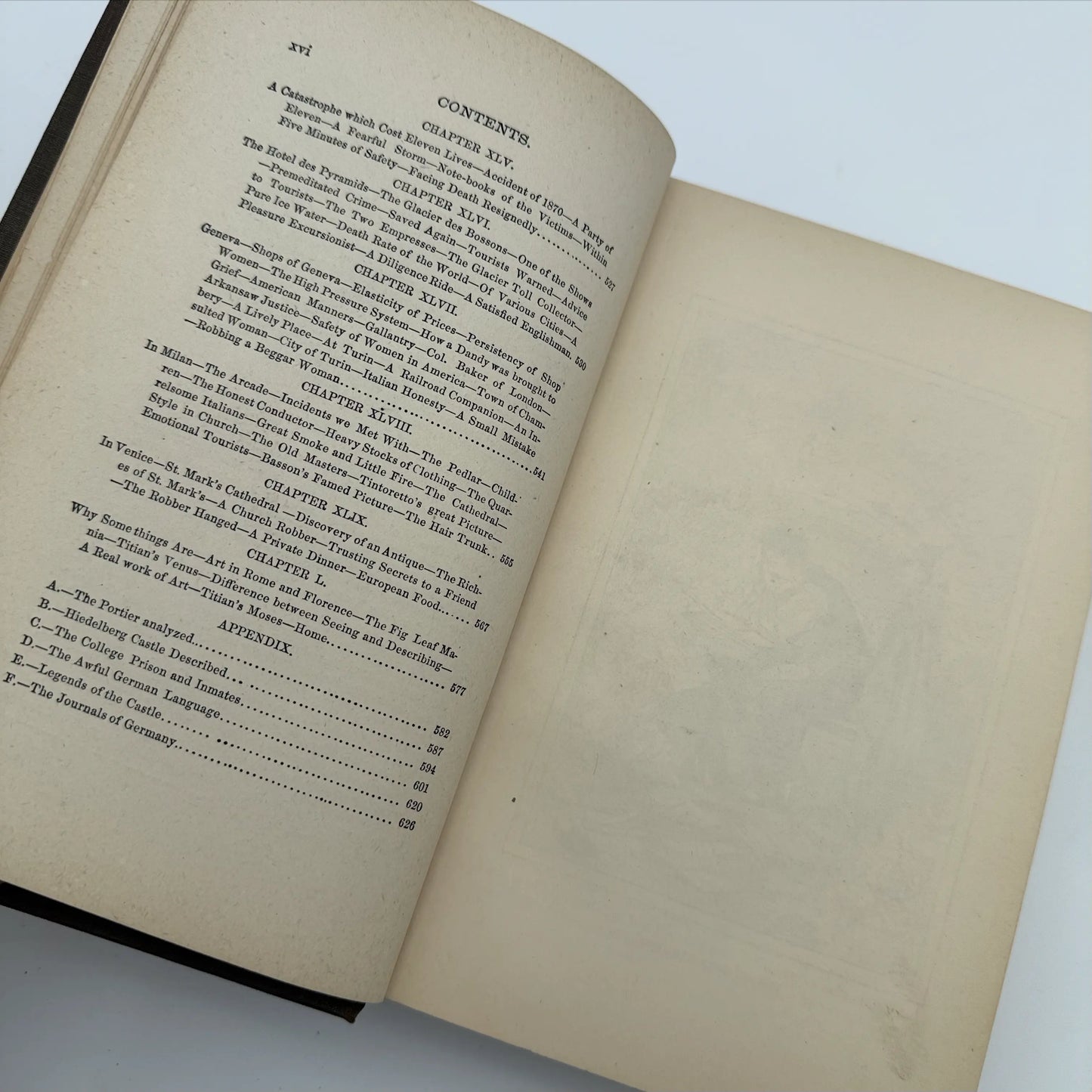 "A Tramp Abroad" by Mark Twain / Samuel Clemens — First edition, second state — 1860