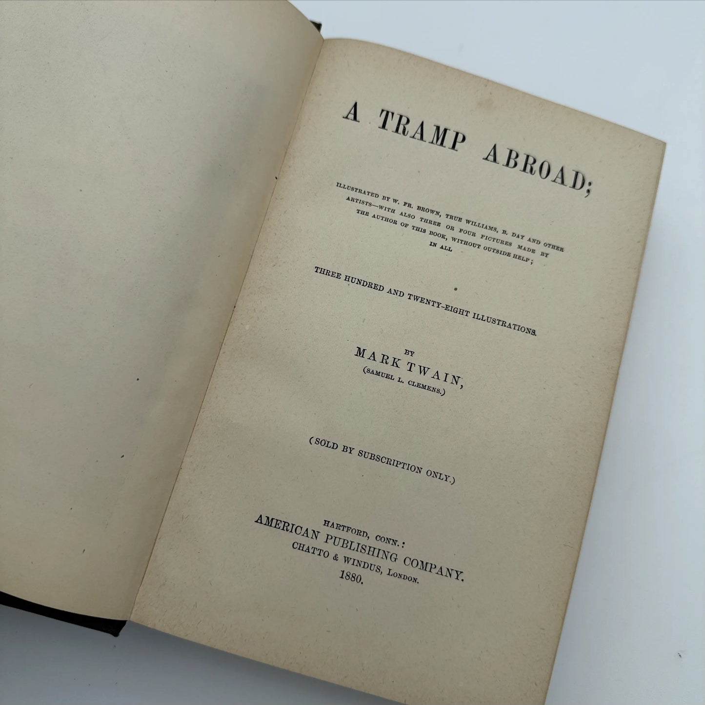 "A Tramp Abroad" by Mark Twain / Samuel Clemens — First edition, second state — 1860