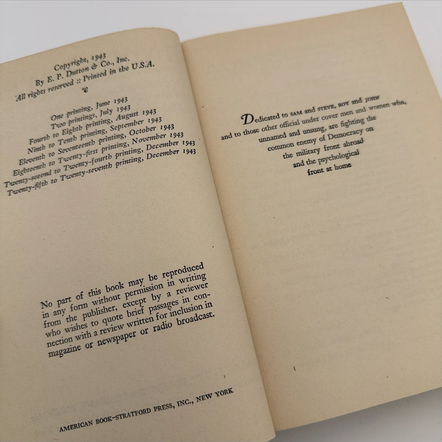"Under Cover: My Four Years in the Nazi Underworld of America" by John Roy Carlson — 1943
