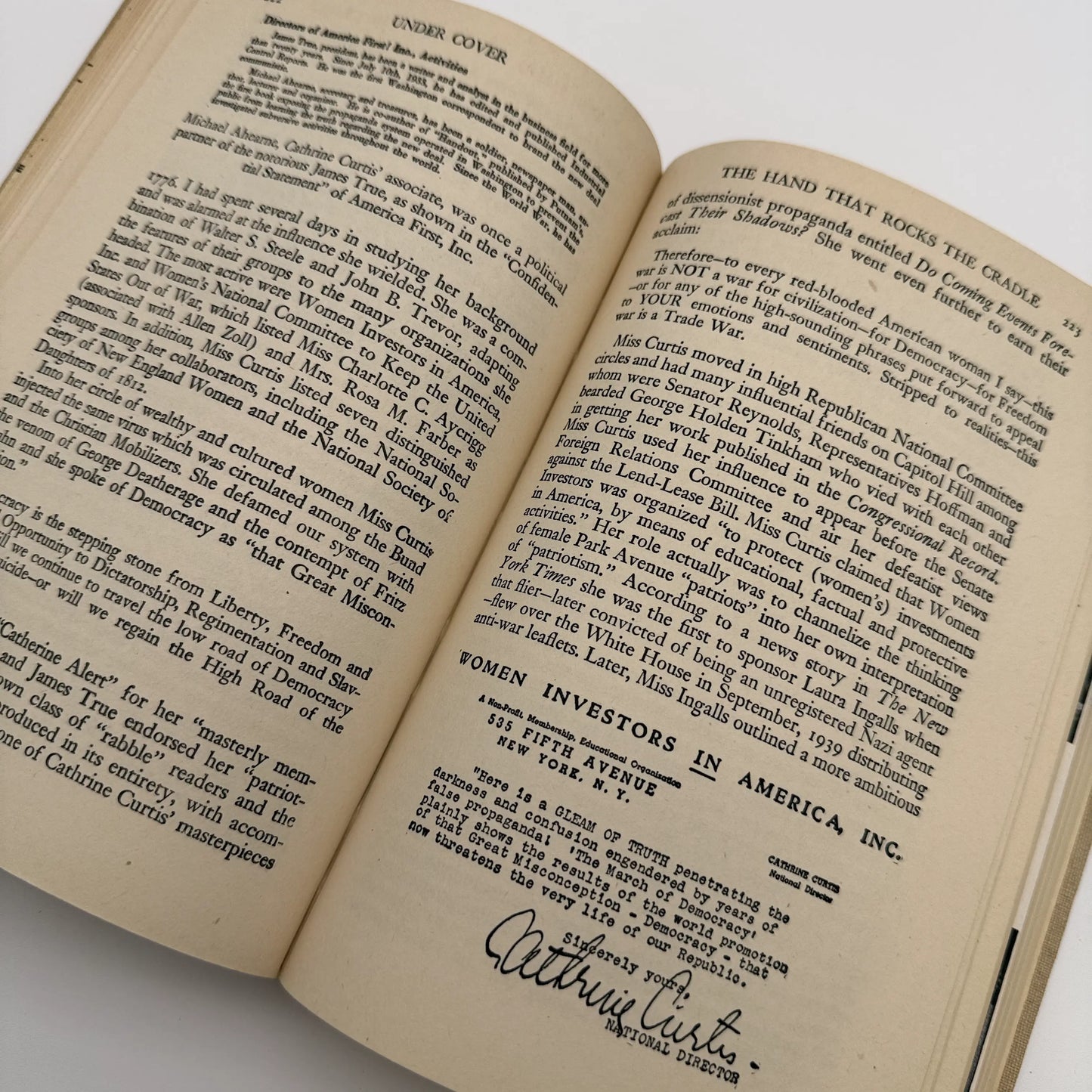 "Under Cover: My Four Years in the Nazi Underworld of America" by John Roy Carlson — 1943