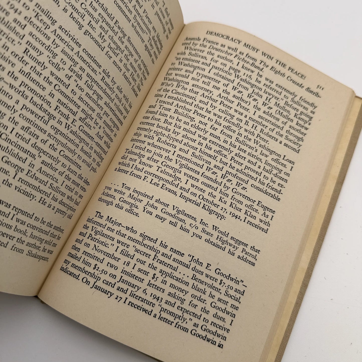 "Under Cover: My Four Years in the Nazi Underworld of America" by John Roy Carlson — 1943