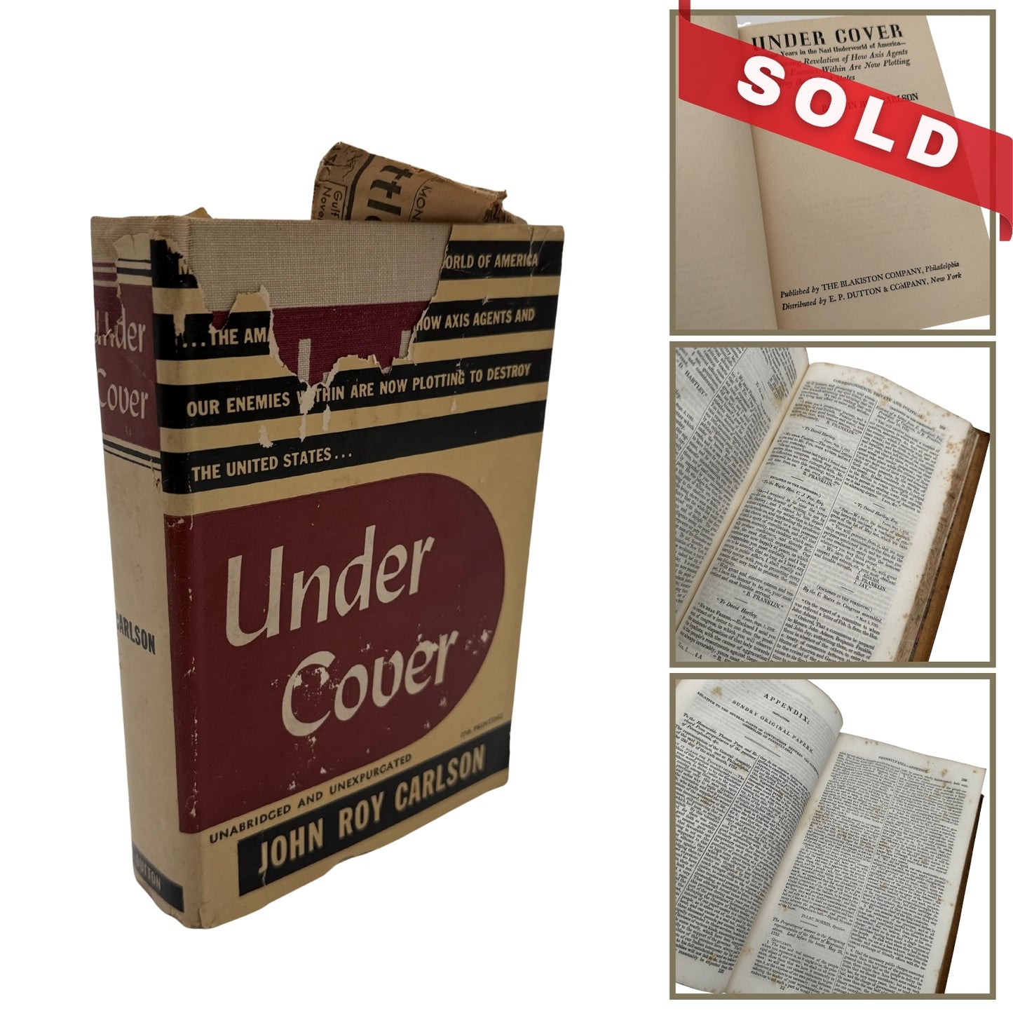 "Under Cover: My Four Years in the Nazi Underworld of America" by John Roy Carlson — 1943