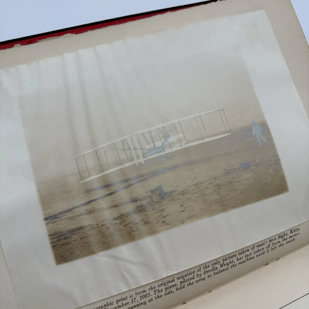 Dedication of the Wright Brothers Shop with first flight photo made fro m original negative