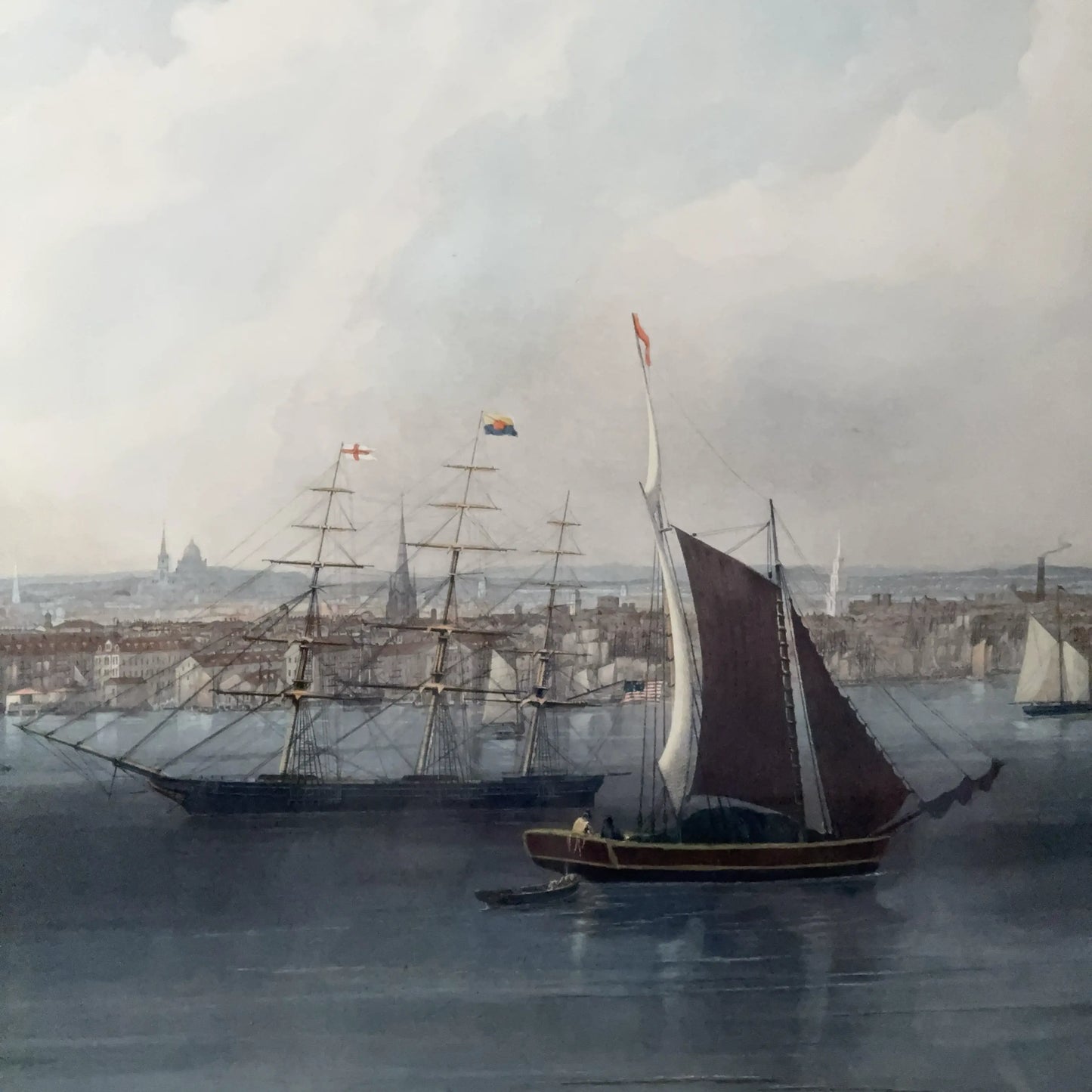 "Boston" — Engraved by Charles Mottram, after the painting by J. W. Hill — 1857