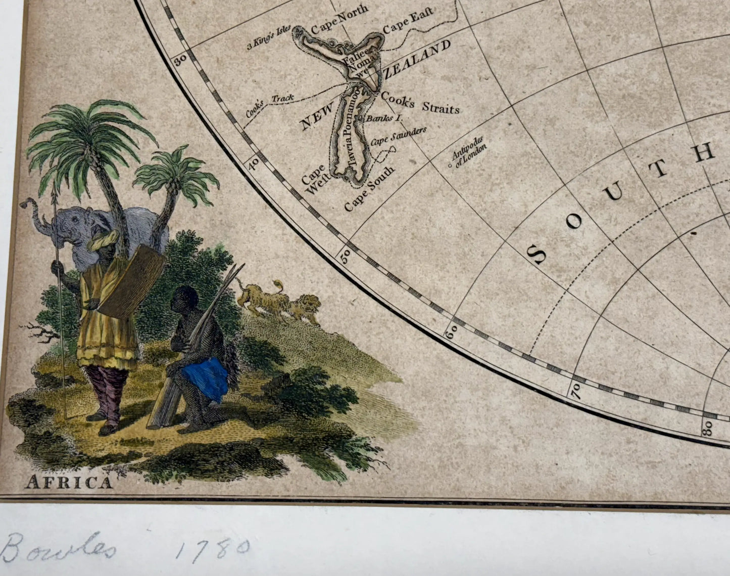 1780 "Bowles's New Pocket Map of the World" Double-page engraved map