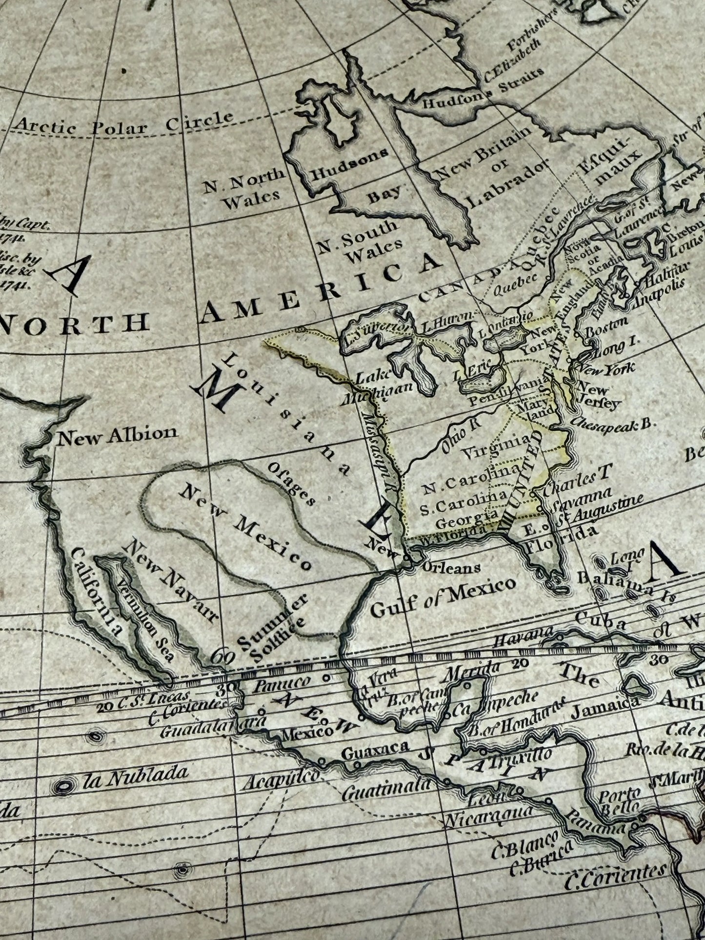 1780 "Bowles's New Pocket Map of the World" Double-page engraved map