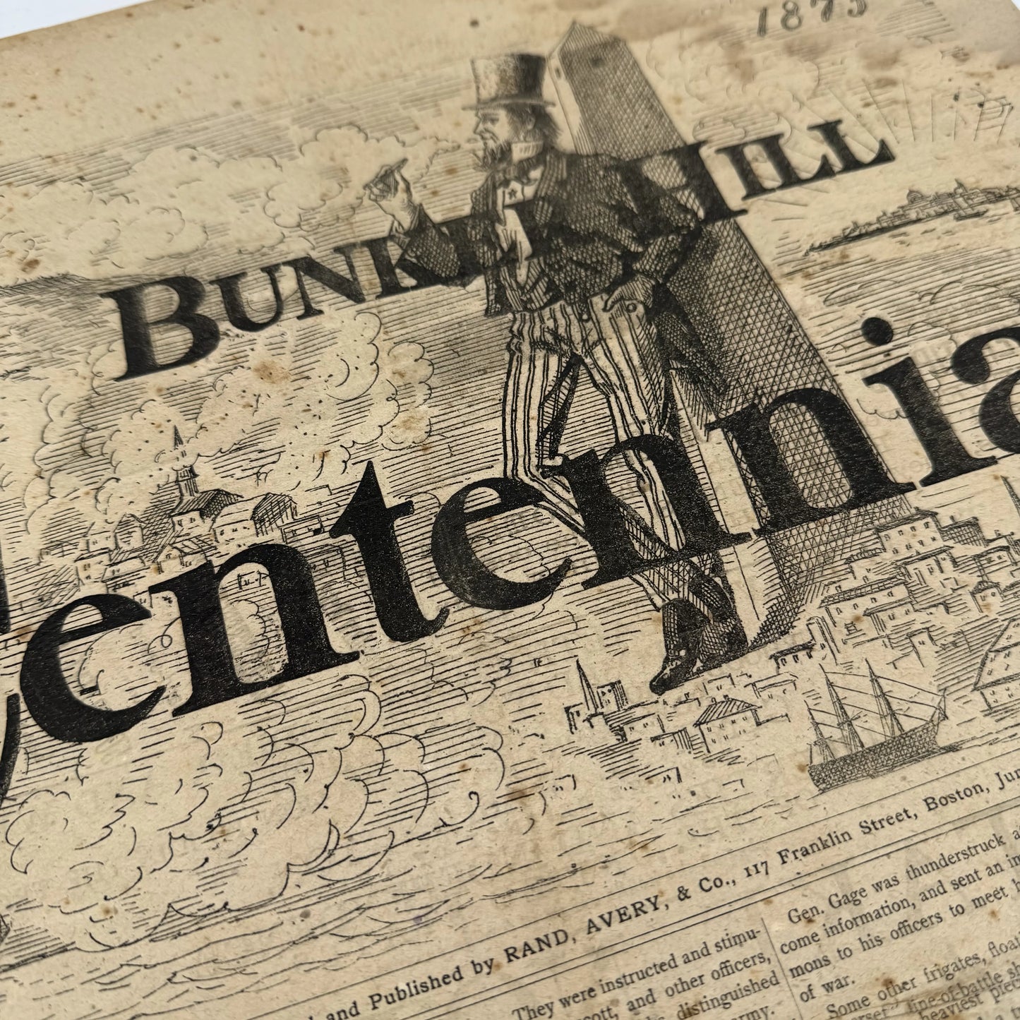 1875 "Bunker Hill Centennial" Commemorative Newspaper