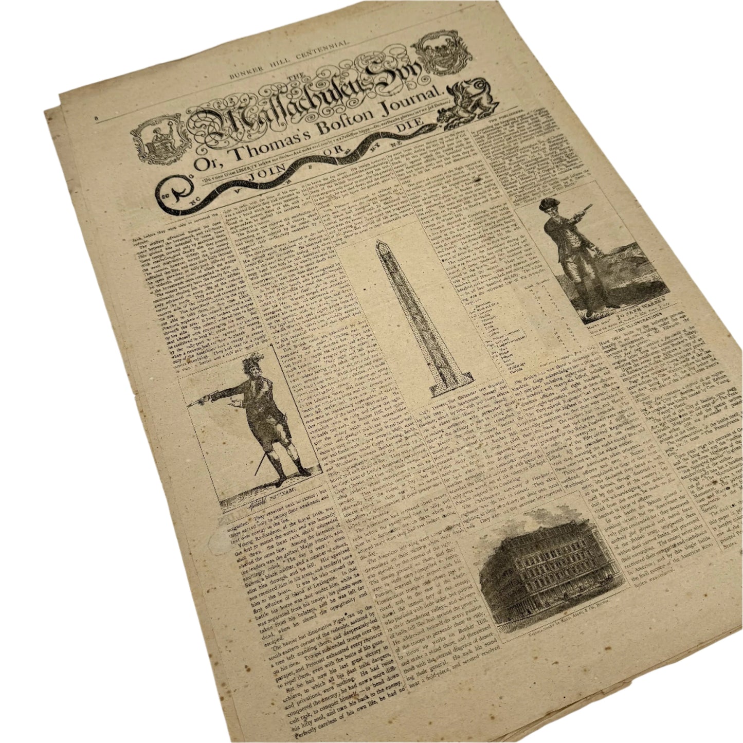 1875 "Bunker Hill Centennial" Commemorative Newspaper