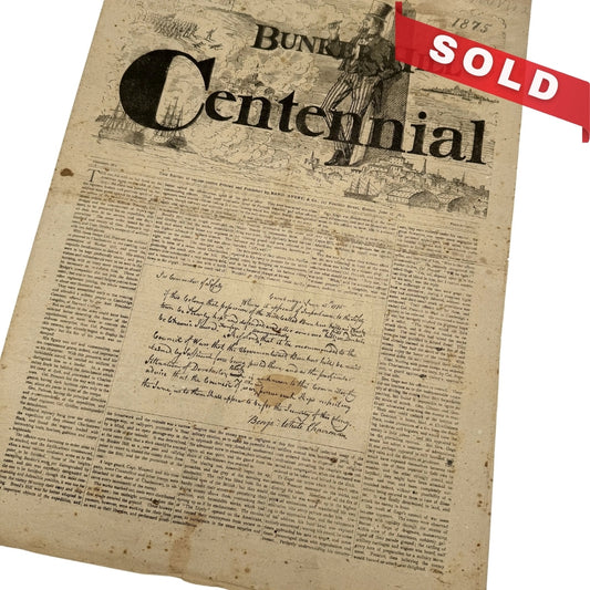 1875 "Bunker Hill Centennial" Commemorative Newspaper